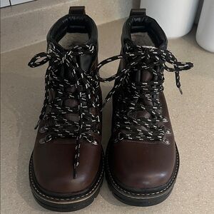 Brown Lace-Up Ankle Boots